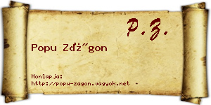 Popu Zágon névjegykártya